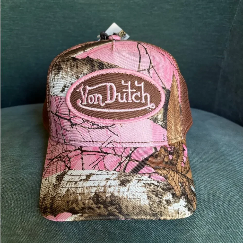New Von Dutch Trucker Hat - Realtree Pink Camo Style